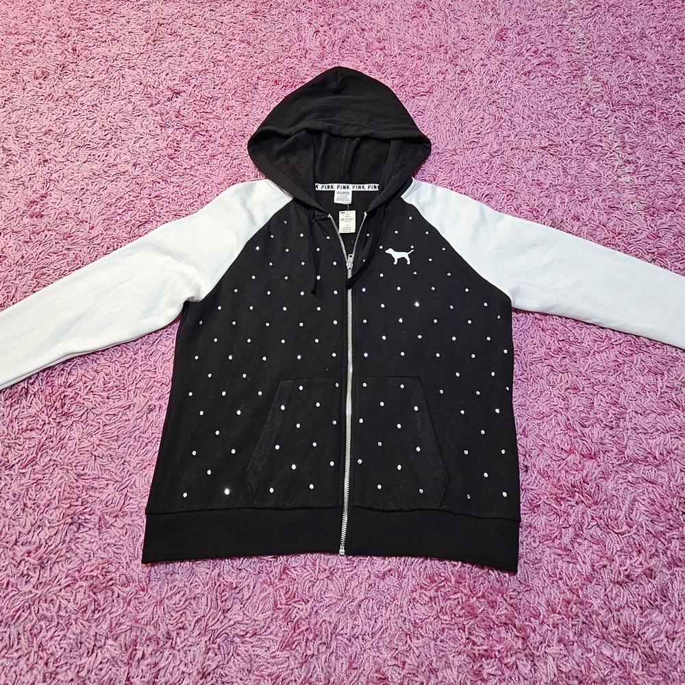 PINK Victoria's Secret Bling NWT Full Zip Hoodie Large
